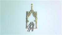 Pendant Woman I Love You in Gold FIDANZATINI P C/C 2.40 GB